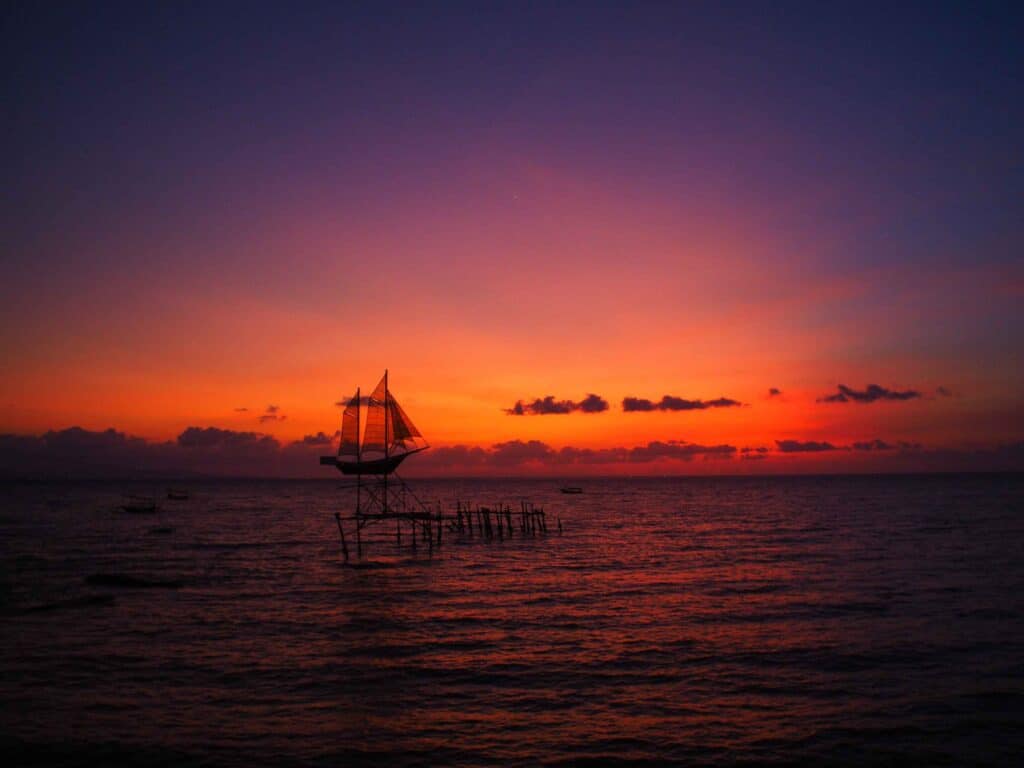coucher de soleil à Lombok en Indonésie