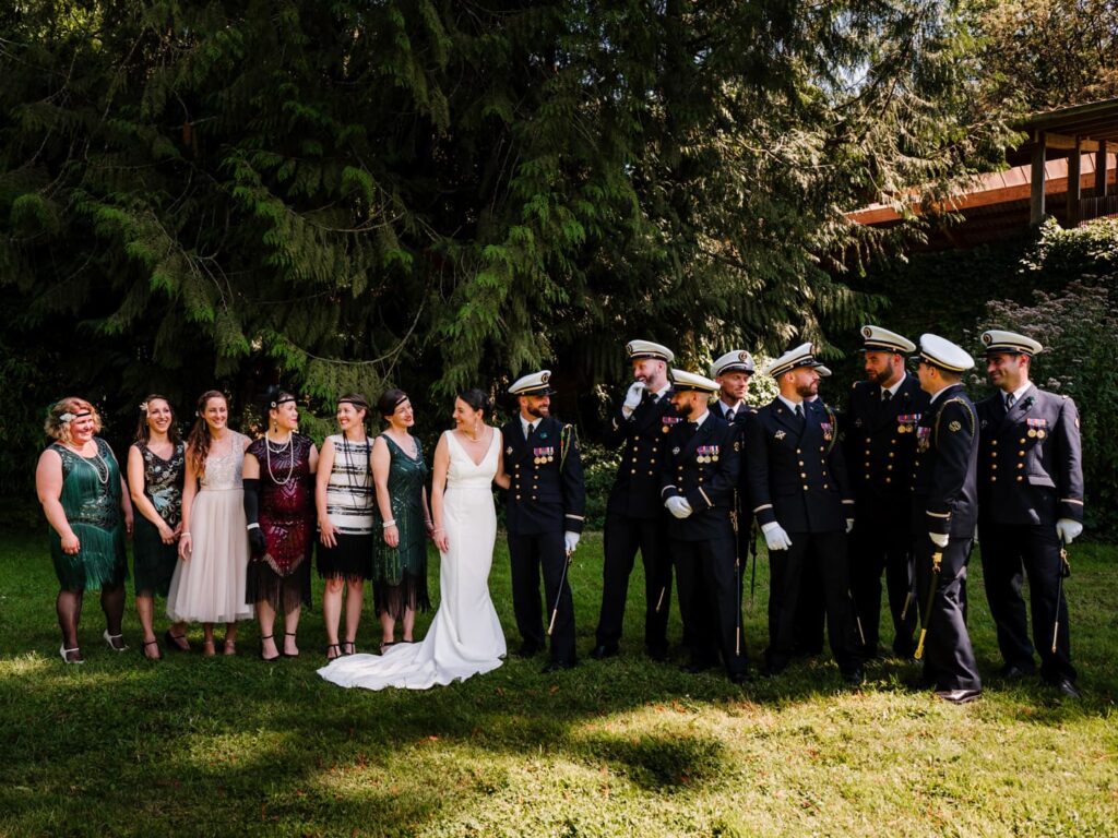 Photo de groupe en mariage en Bretagne