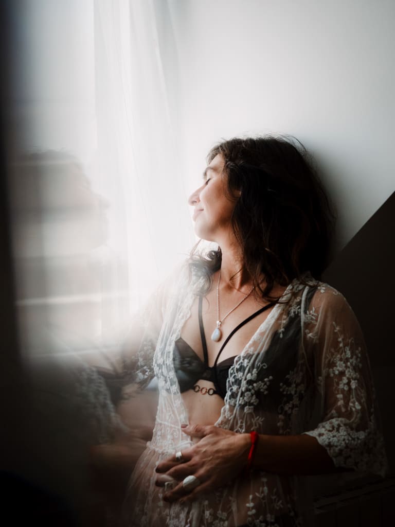 séance photo en sous-vêtements