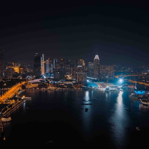 singapour de nuit skyline